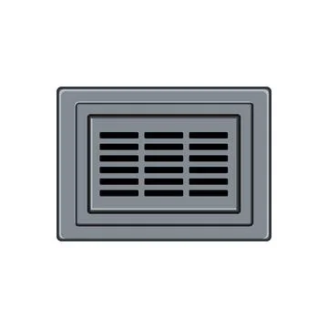 Rectangular street drain grate managing water flow Stock Illustration