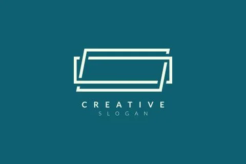 Rectangular stripe logo design. Minimalist and modern vector illustration des Stock Illustration
