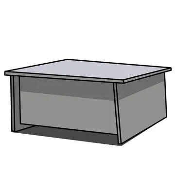 Rectangular table, long low table made of wooden material, vector  Stock Illustration