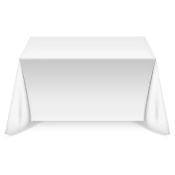 Rectangular table with white tablecloth Stock Illustration