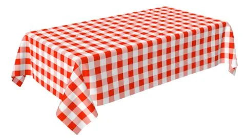 Rectangular tablecloth with red checkered pattern Stockillustratie
