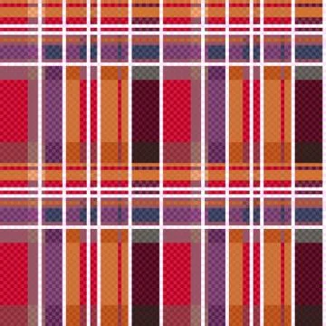 Rectangular tartan seamless texture mainly in warm colors Illustrazione stock