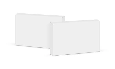 Rectangular Thin Medical Packaging Boxes, Side View Stock Illustration