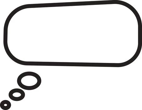 Rectangular Thought Bubble Outline Stock Illustration