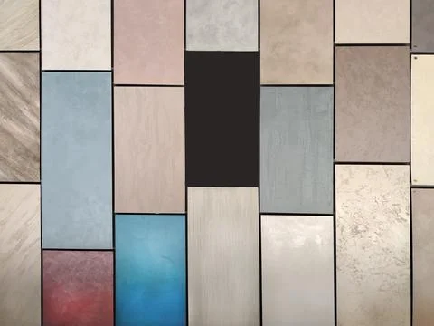 Rectangular tiles with decorative plaster, backgrounds, for interior, wallpaper. Stock Photos