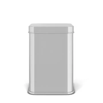 Rectangular tin can for tea or coffee 스톡 일러스트