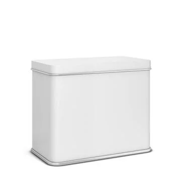 Rectangular tin can for tea or coffee Stock Illustration
