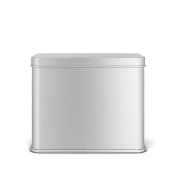 Rectangular tin can for tea or coffee Stock Illustration