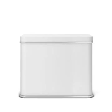 Rectangular tin can for tea or coffee Stock Illustration