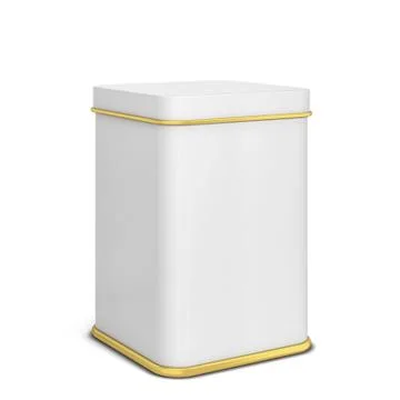 Rectangular tin can for tea or coffee Stock Illustration