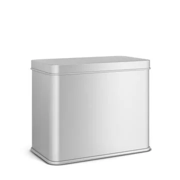 Rectangular tin can for tea or coffee Stock Illustration
