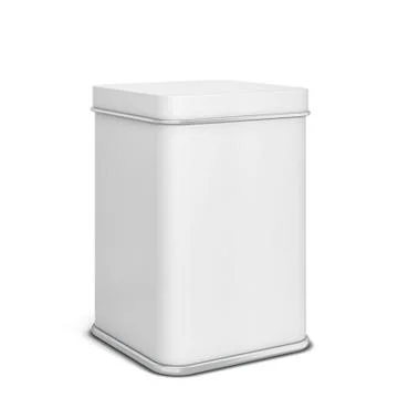 Rectangular tin can for tea or coffee Stock Illustration