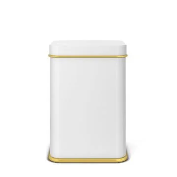 Rectangular tin can for tea or coffee Stock Illustration