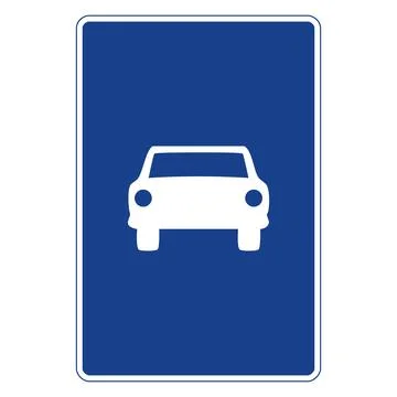 Rectangular traffic signal in blue and white, isolated on white background. R Ilustração Stock