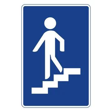 Rectangular traffic signal in blue and white, isolated on white background. P Ilustração Stock