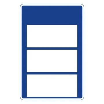 Rectangular traffic signal in blue and white, isolated on white background. P Ilustração Stock