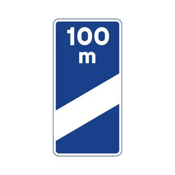Rectangular traffic signal in blue and white, isolated on white background. E Ilustração Stock