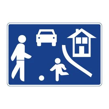 Rectangular traffic signal in blue and white, isolated on white background. R Ilustração Stock