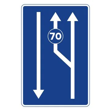 Rectangular traffic signal in blue and white, isolated on white background. L Ilustração Stock