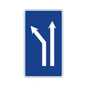 Rectangular traffic signal in blue and white, isolated on white background. F Ilustração Stock