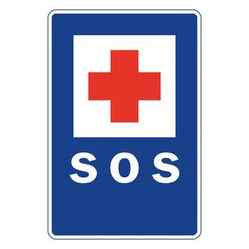 Rectangular traffic signal in blue and white, isolated on white background. A Ilustração Stock