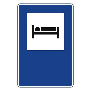 Rectangular traffic signal in blue and white, isolated on white background. H Ilustração Stock