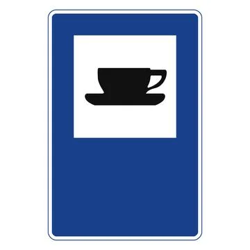 Rectangular traffic signal in blue and white, isolated on white background. C Illustrazione stock