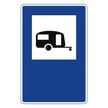 Rectangular traffic signal in blue and white, isolated on white background. C Ilustración de archivo