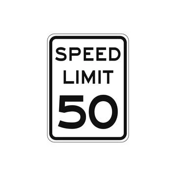 Rectangular traffic signal with white background and text in black, isolated  Stock Illustration