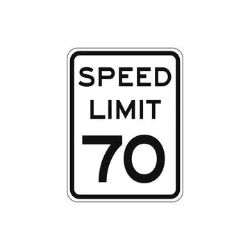 Rectangular traffic signal with white background and text in black, isolated  Stock Illustration