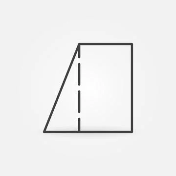 Rectangular Trapezoid vector geometric shape concept outline icon Stock Illustration