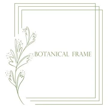 Rectangular triple frame with botanical element vector illustration. Stock Illustration