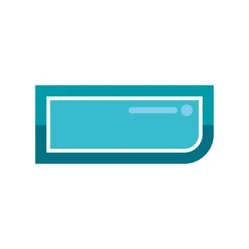 Rectangular turquoise graphic element button or icon 스톡 일러스트