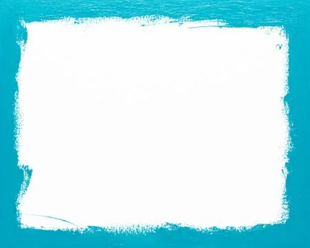 Rectangular turquoise picture frame oil painted background. Stock Photos