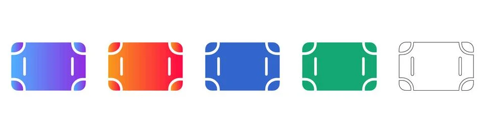 Rectangular UI Container Border Icons Stock Illustration