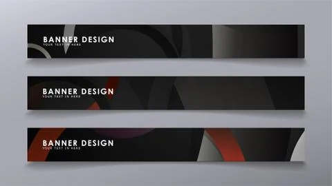 Rectangular vector banners against the background of stacked rings. compositi Stock Illustration