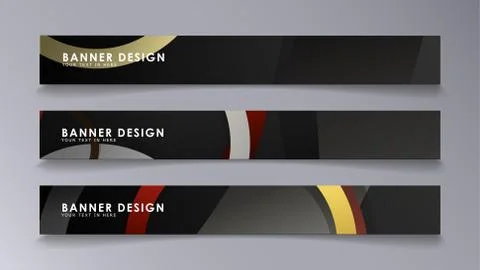 Rectangular vector banners against the background of stacked rings. compositi Stock Illustration