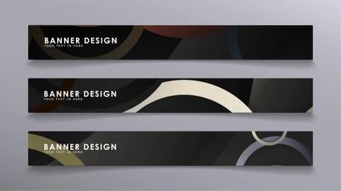 Rectangular vector banners against the background of stacked rings. compositi Illustrazione stock