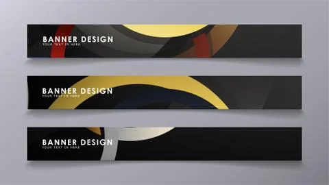 Rectangular vector banners against the background of stacked rings. compositi 스톡 일러스트