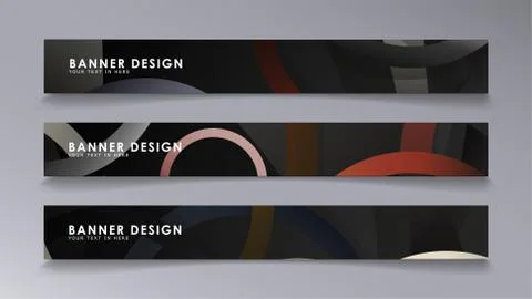 Rectangular vector banners against the background of stacked rings. compositi イラスト素材