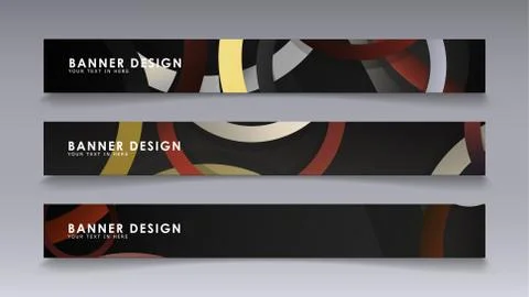 Rectangular vector banners against the background of stacked rings. compositi 库存插图