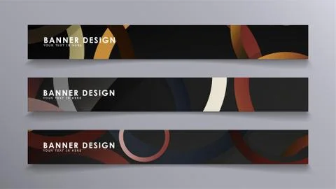 Rectangular vector banners against the background of stacked rings. compositi イラスト素材