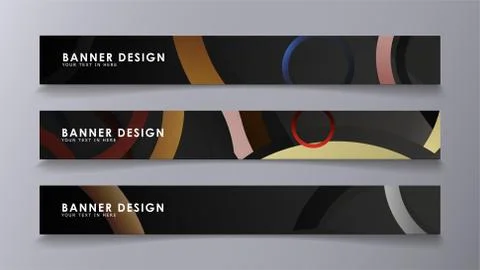 Rectangular vector banners against the background of stacked rings. compositi 스톡 일러스트