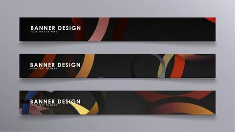 Rectangular vector banners against the background of stacked rings. compositi 스톡 일러스트