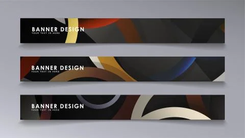Rectangular vector banners against the background of stacked rings. compositi 스톡 일러스트