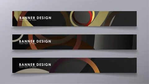 Rectangular vector banners against the background of stacked rings. compositi イラスト素材