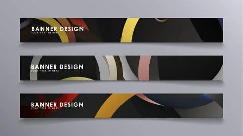 Rectangular vector banners against the background of stacked rings. compositi 스톡 일러스트