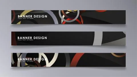 Rectangular vector banners against the background of stacked rings. compositi 스톡 일러스트