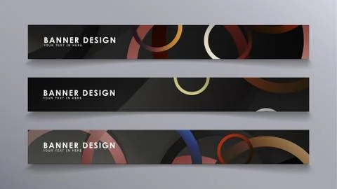 Rectangular vector banners against the background of stacked rings. compositi 스톡 일러스트