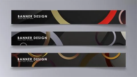 Rectangular vector banners against the background of stacked rings. compositi Illustrazione stock